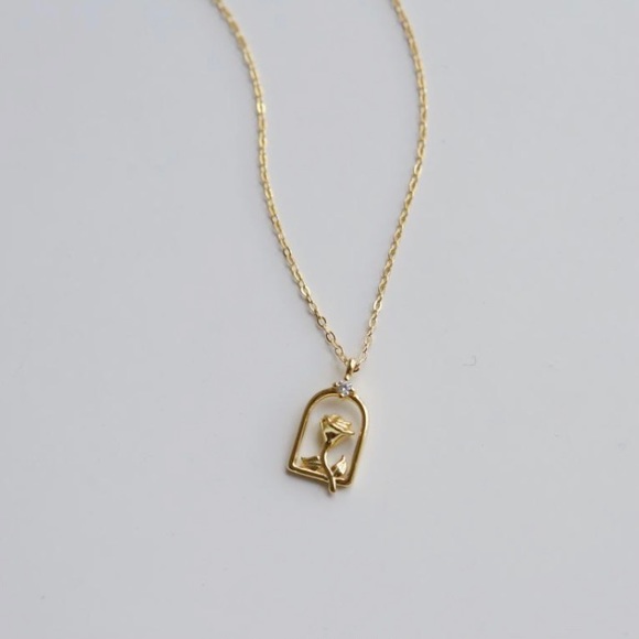Gold over Sterling silver Rose garden necklace - Picture 5 of 8